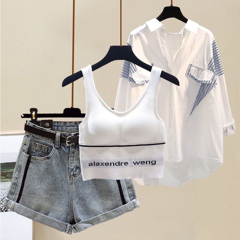 peças, blusa casual e calça, shorts jeans