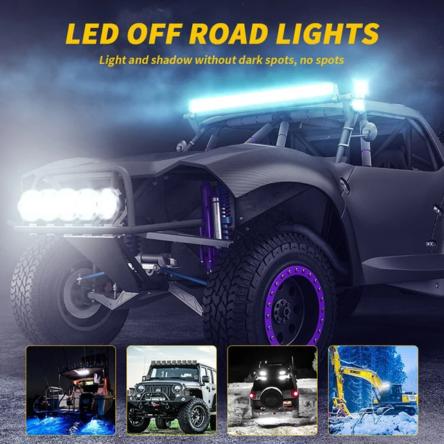 9 LED 27W 16 LED 48W Spot Work Light 12V 24V Car LED Spotlight Square Round  Auto Truck Off Road Mini Ledbar Offroad Accessories - AliExpress