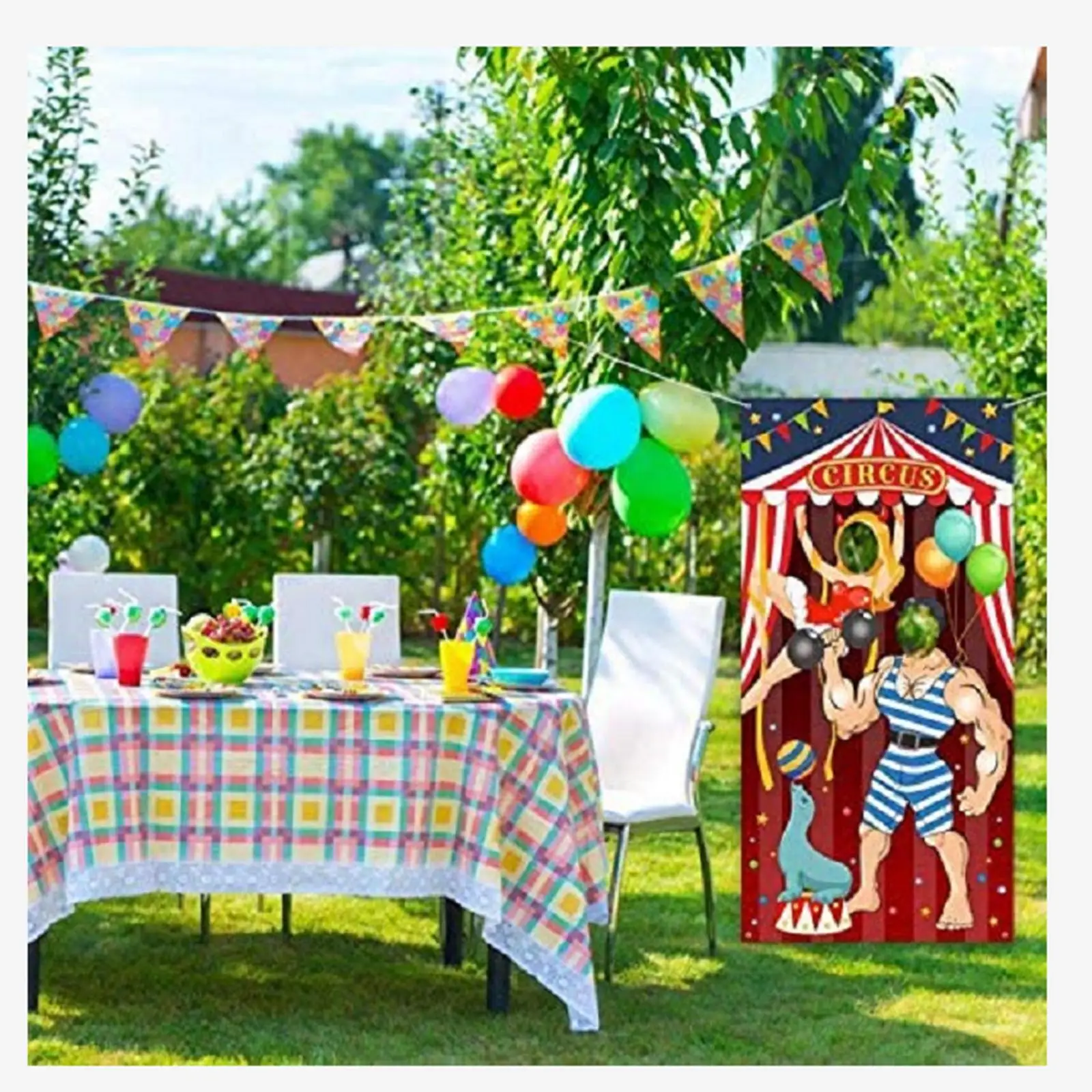 Hanging Throwing Game Banner Large Polyester Toss Game Banner for Background Party Decoration Adults Teens Kids Party Favors
