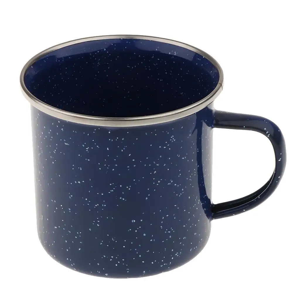MagiDeal Camping Enamel Mug Cup Enamelware Tea Coffee Mug Vintage Style Great Gift