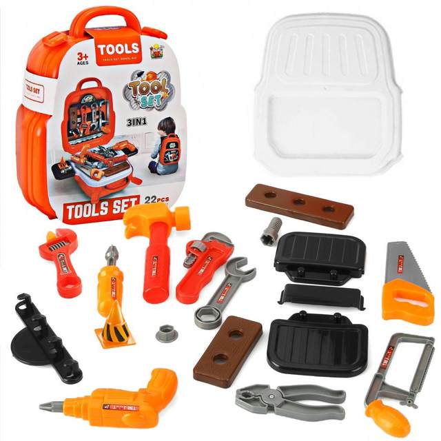 22pcs/set Construction Tool Workbench Accessories Pretend Play Toy Kit  Electric Drill Hammer With Storage Box For Toddler Kids - Tool Toys -  AliExpress