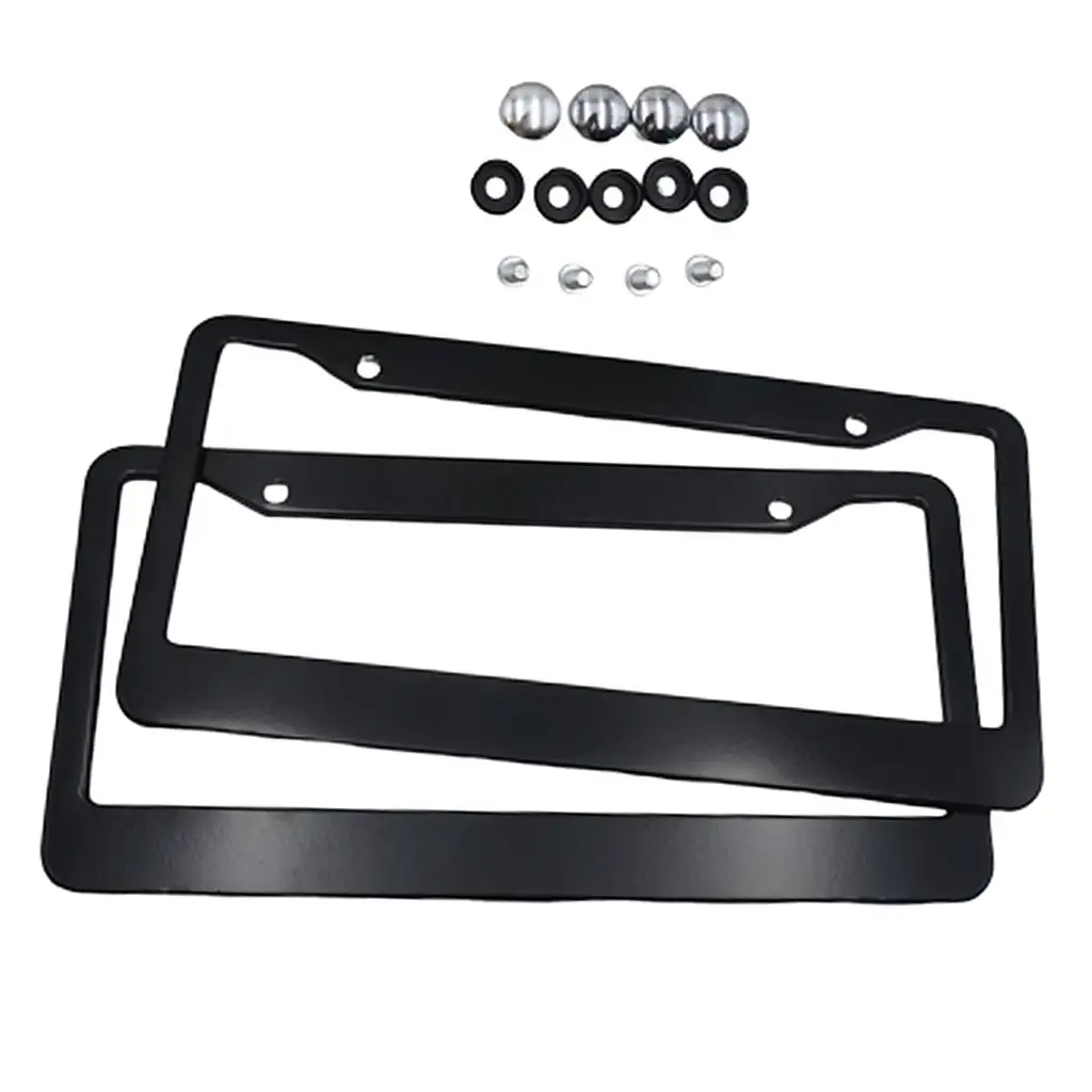 2x Aluminum Universal Auto Truck License Plate Frame Tag Protector Cover Holder Car License Plate Frame USA and Canada American