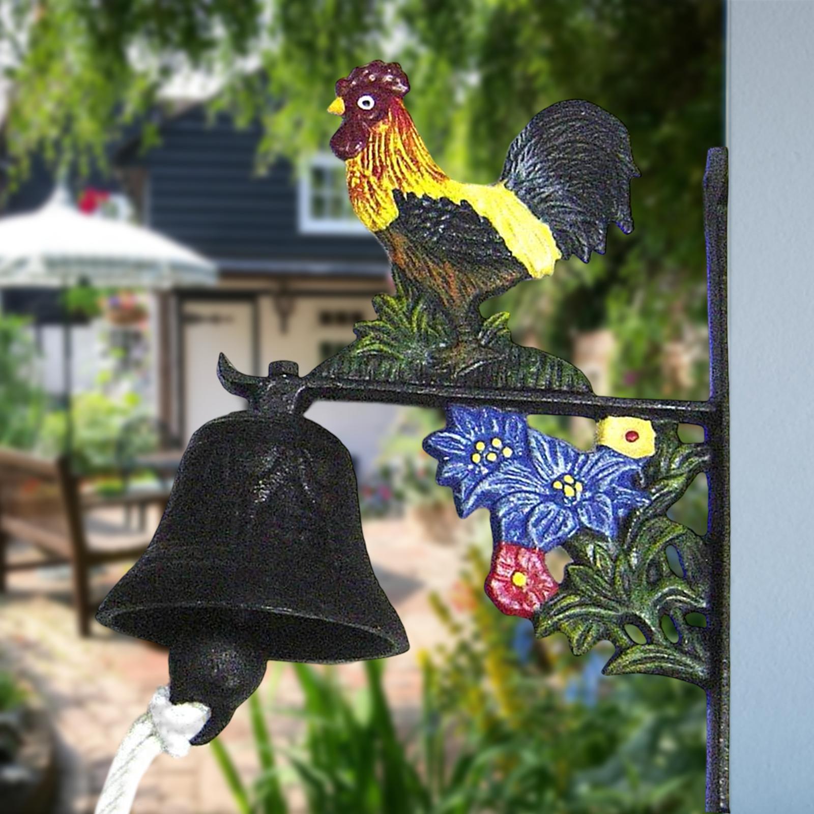 Retro Style Doorbell Manually Shaking Rooster Door Bell Patio Porch Garden Decoration