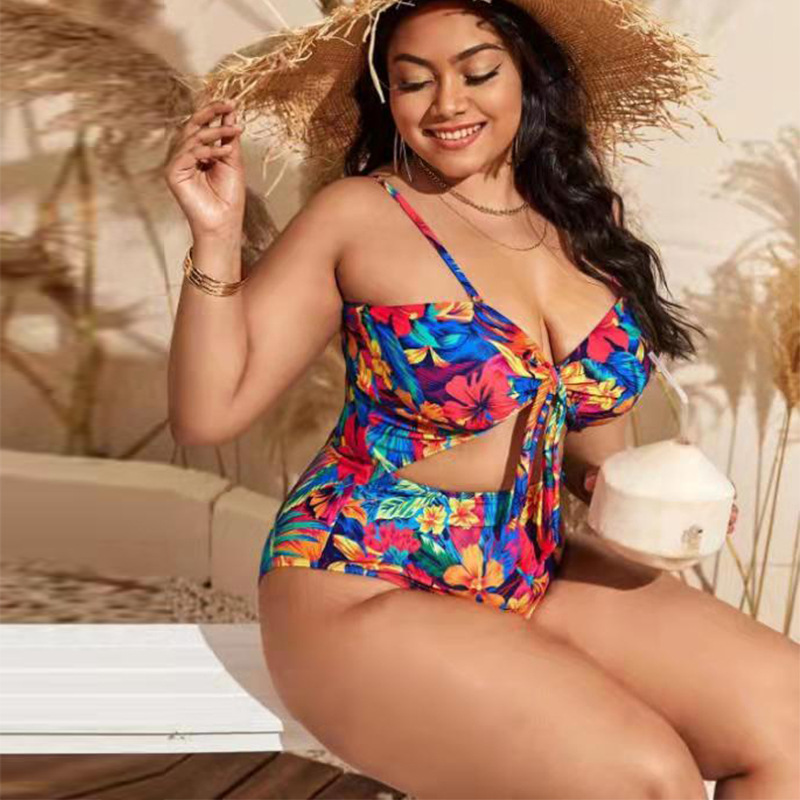 Plus Size One piece Women s Swimsuit 2022 Fashion Floral Print