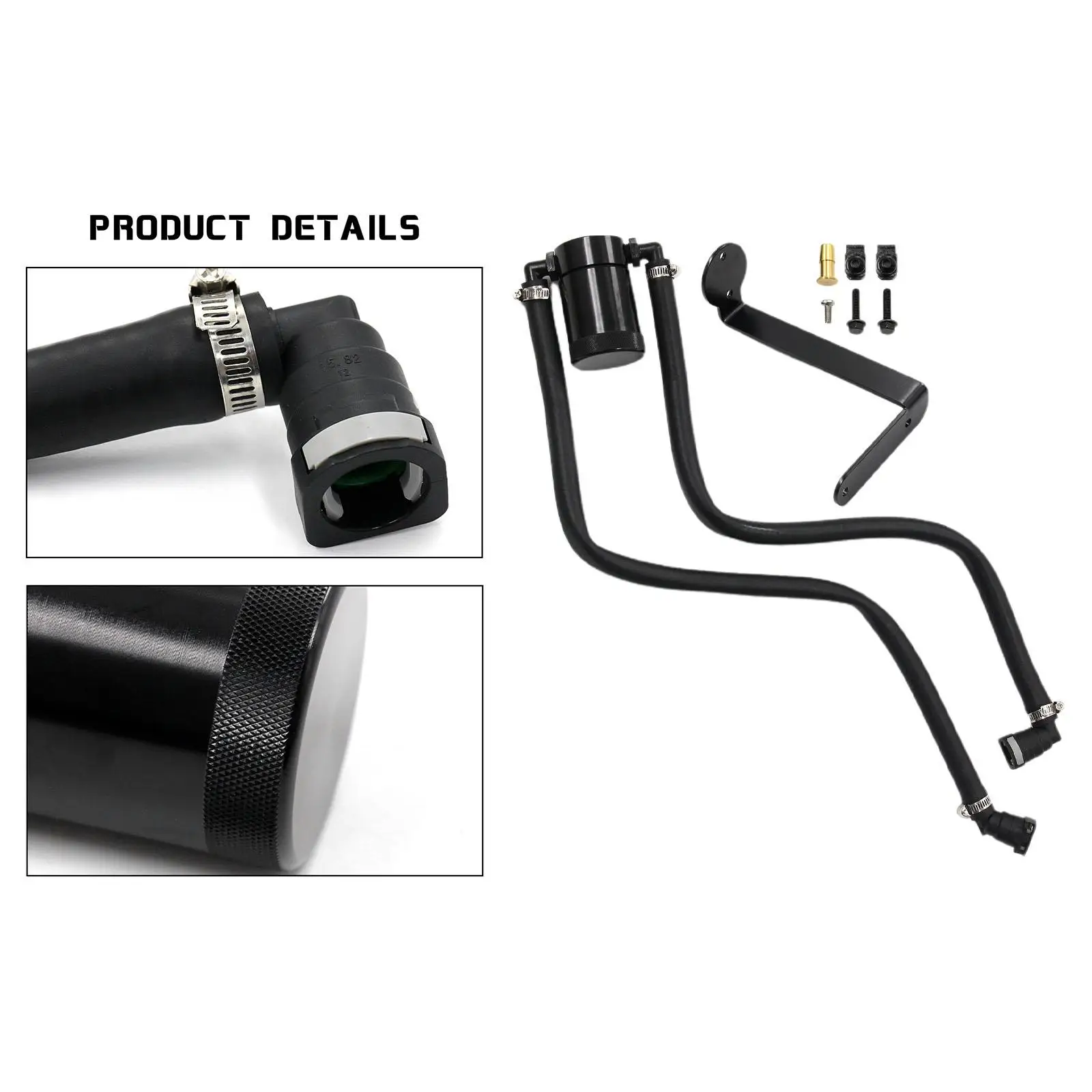 Car Passenger Side Oil Separator Black for Ford F-150 5.0L 2.7L 3.5L