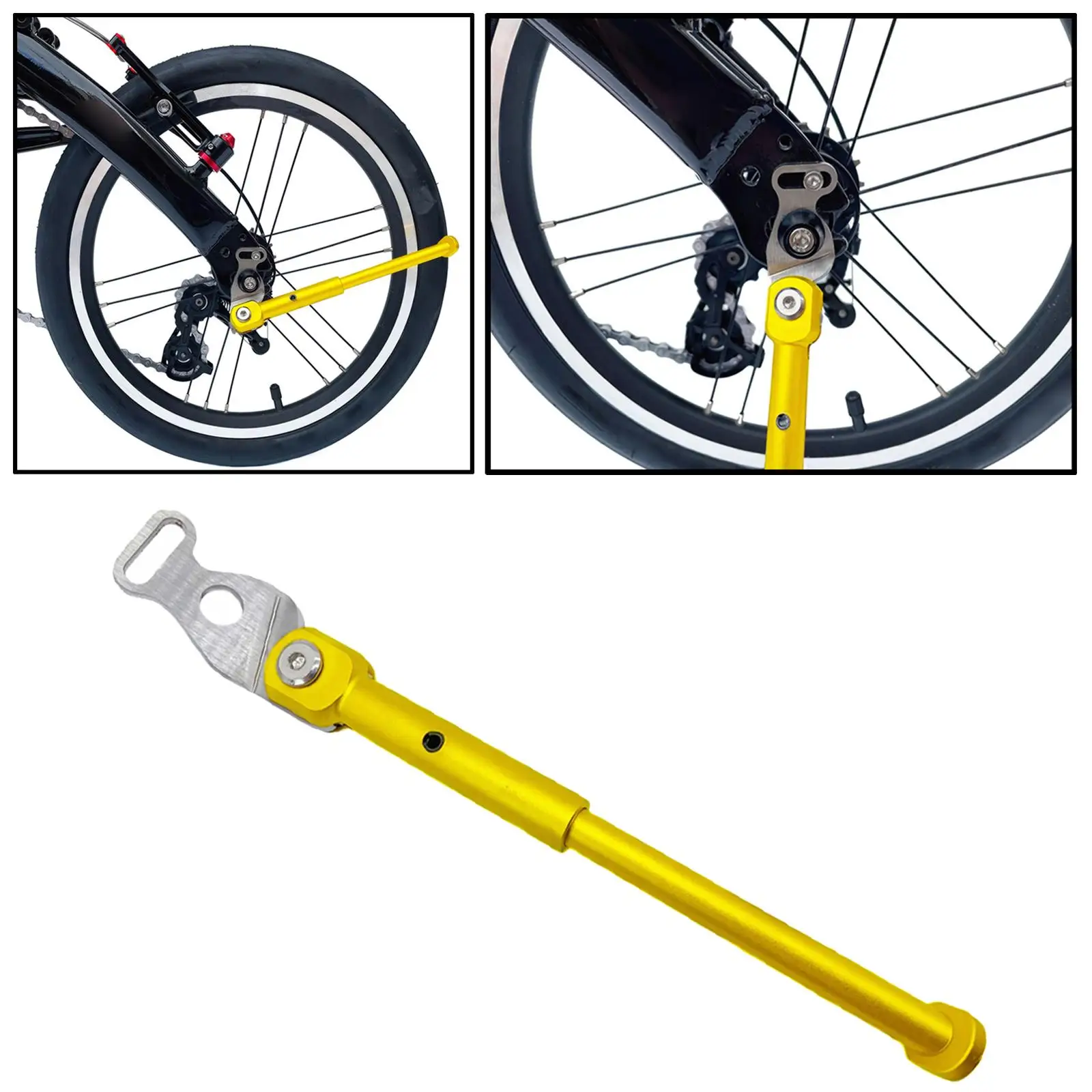 Lightweight Folding  Bicycle Kick Stand Prop Anti-Rust 14 inch Anti-Slip