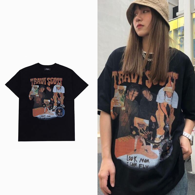 dayifun das mulheres do vintage mangas curtas oversize topos gráfico figura roupas de impressão roupas hiphop estilo