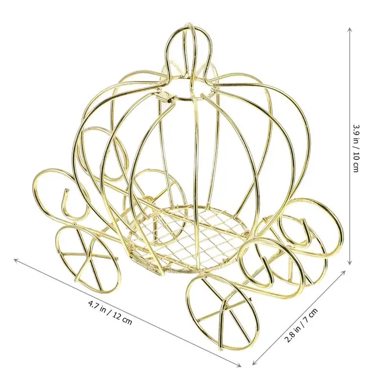 Aschenputtel Kürbiskutsche Süßigkeitenhalter Hochzeitskutsche Goldene Pralinenschachtel für Party Halloween Weihnachtsdekoration – Detail 4