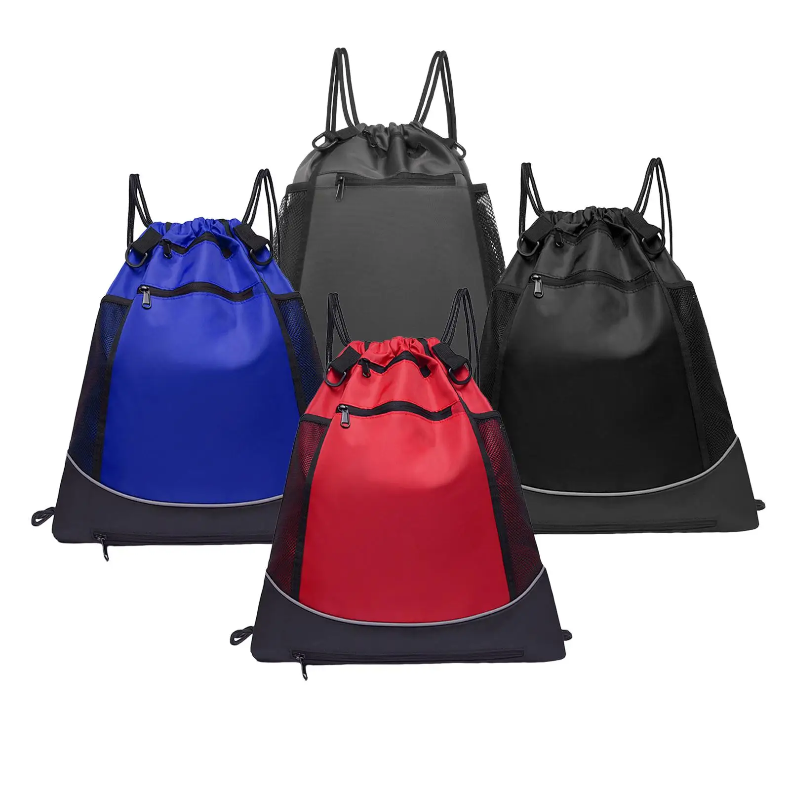 Drawstring Backpack Sports Gym with Water Resistant Shoulder Bag Pockets for