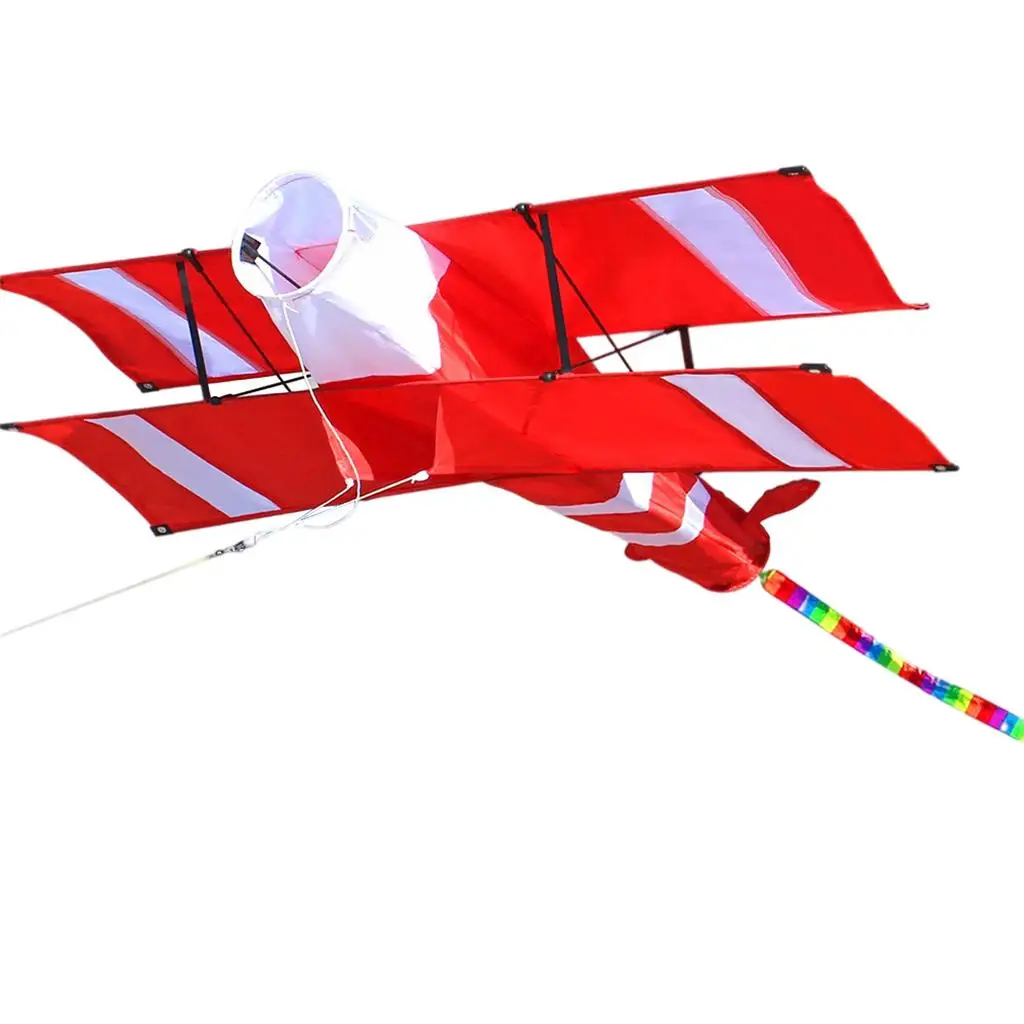 Biplane Kites with Line Board & Line Easy to Fly Plane Kite for Kids Adults