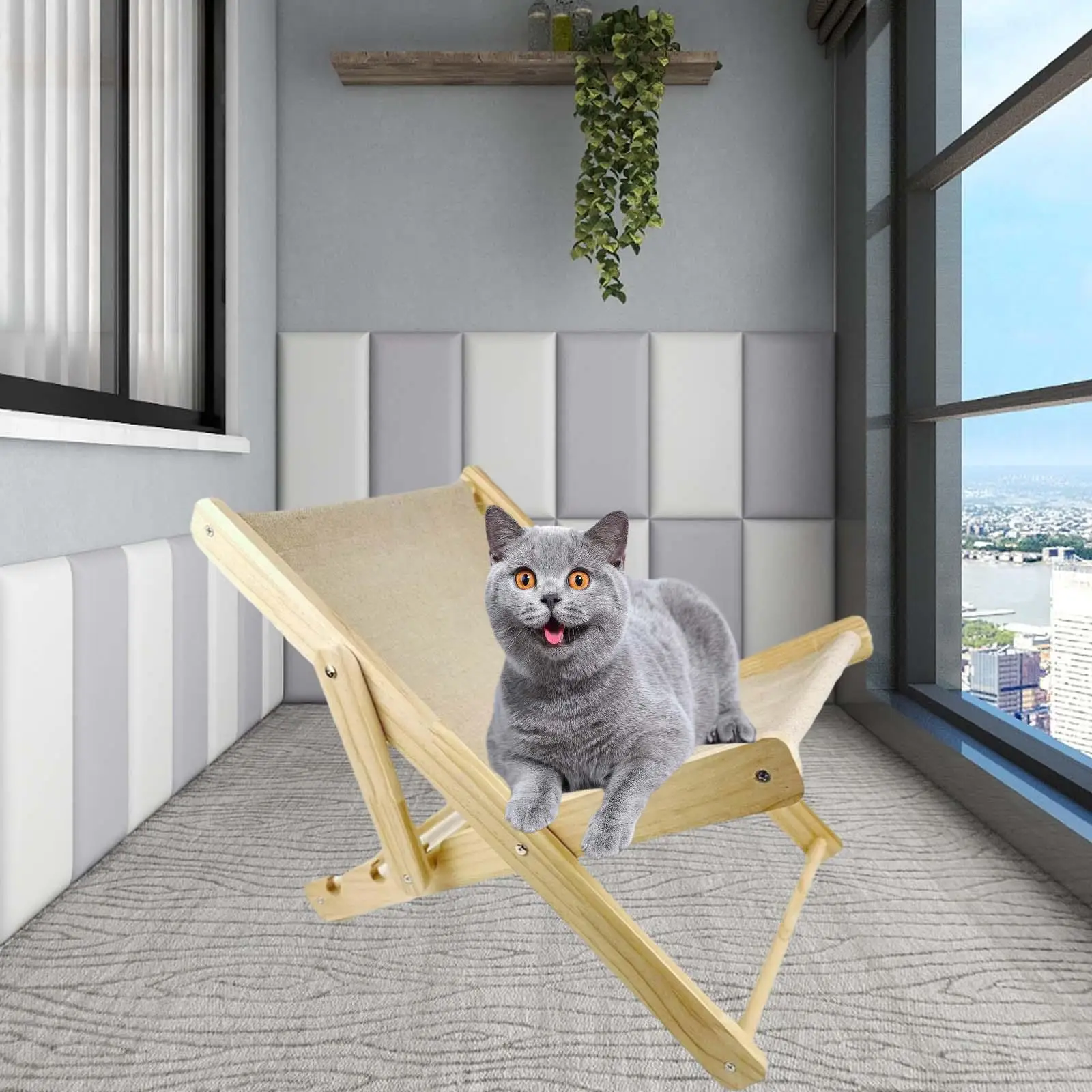 Cat Hammock Bed Cat Lounge Chair Floor Standing Furniture Protector Comfortable for Kitten Rabbit Bunny Small Animal Indoor Cats