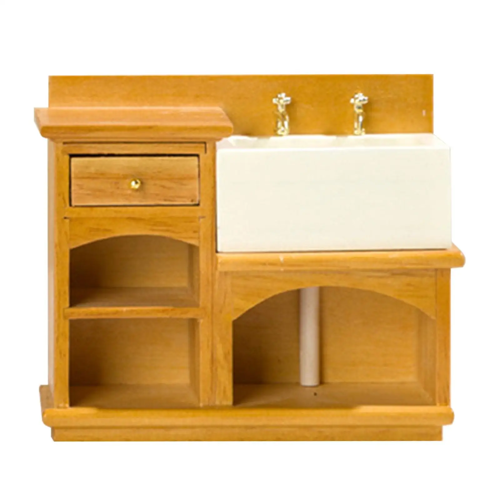 1/12 Dollhouse Wash Cabinet, 1:12 Dollhouse Wash Cabinet Model 1:12 Miniature Cabinet Furniture for Holiday Present Adults