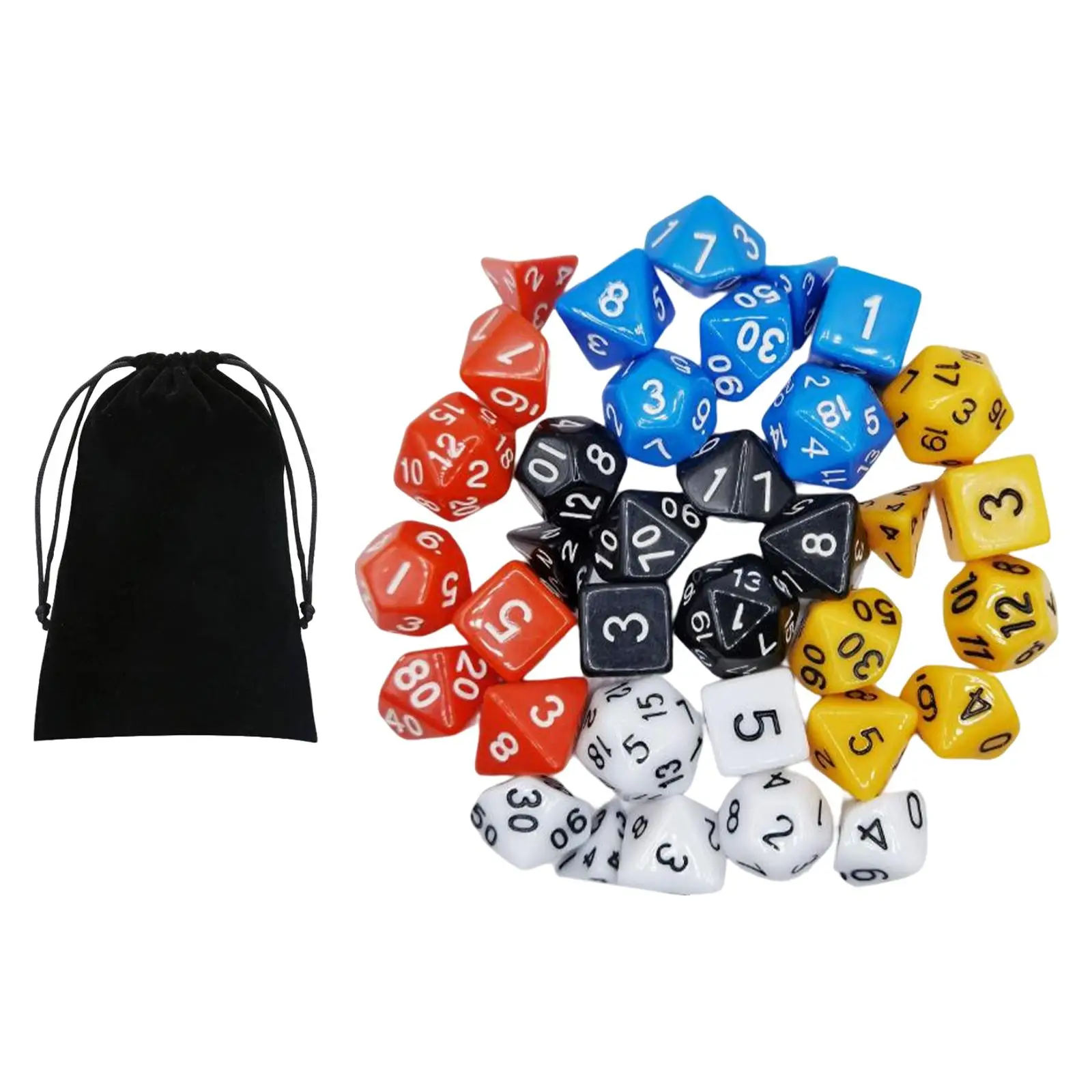 Engraved Polyhedral Dices Set Party Favors 35Pcs Rolling Dices for Parties