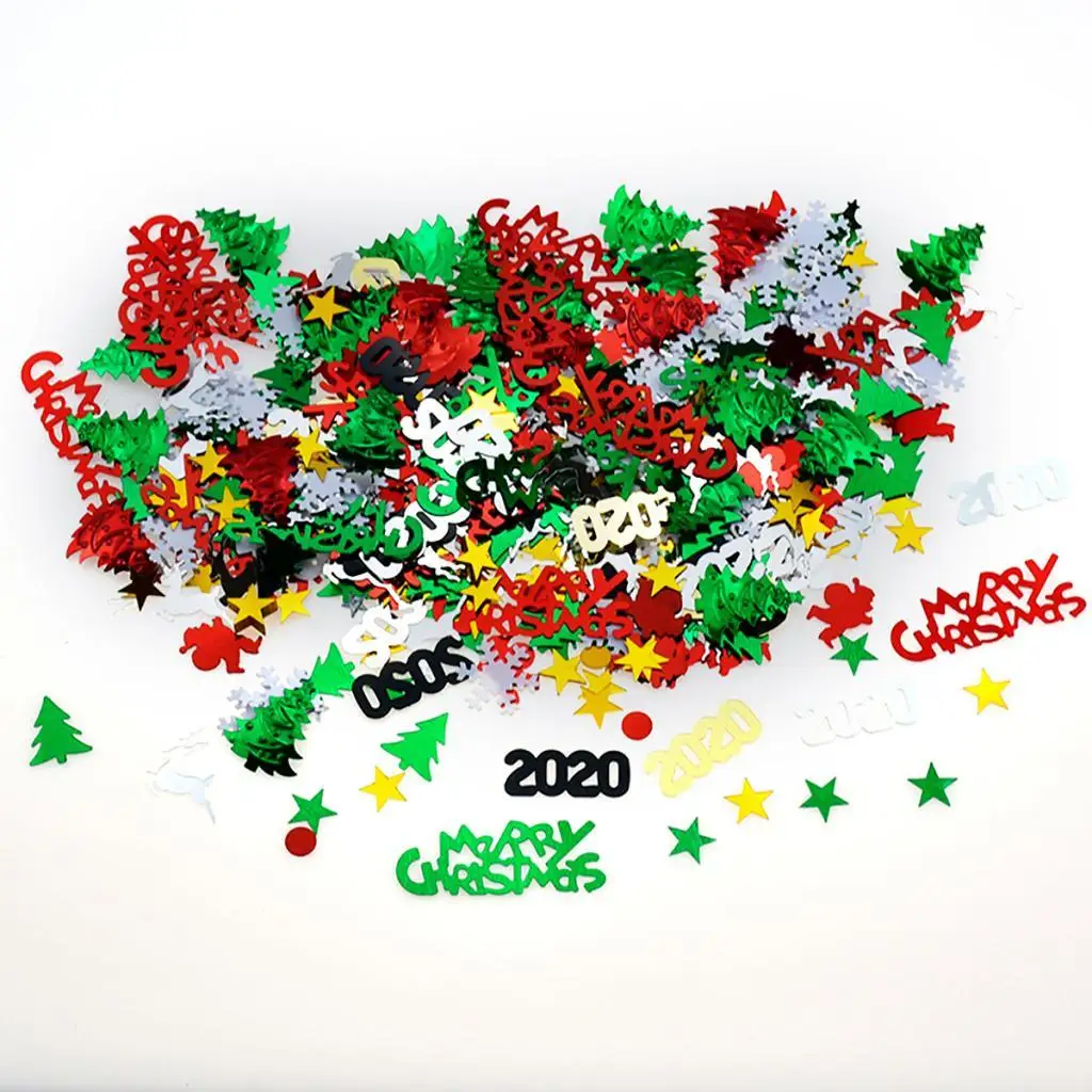 100g Glitter Xmas Confetti Santas Elk Sequins Scatter Party Set Supplies