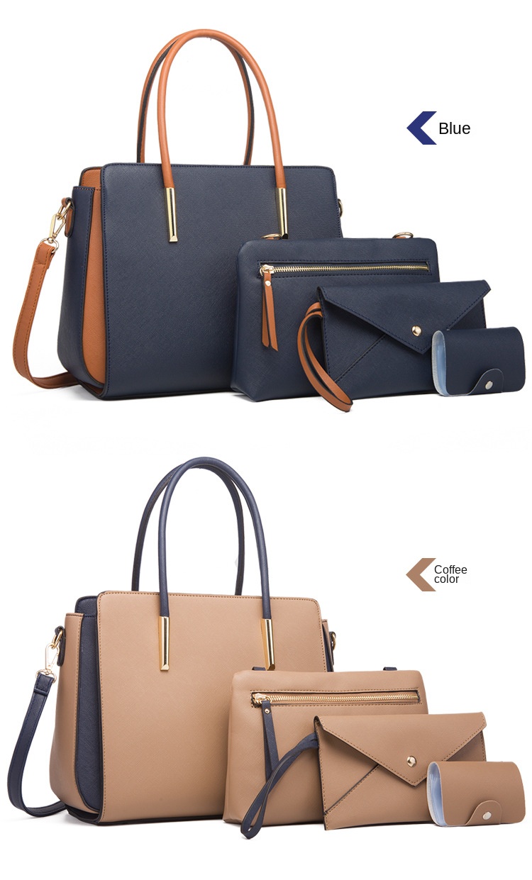Borsa Donna Top Quality Fashion Color Matching Borsa Madre in quattro pezzi Borsa a tracolla fresca, semplice e pratica_voghion.com