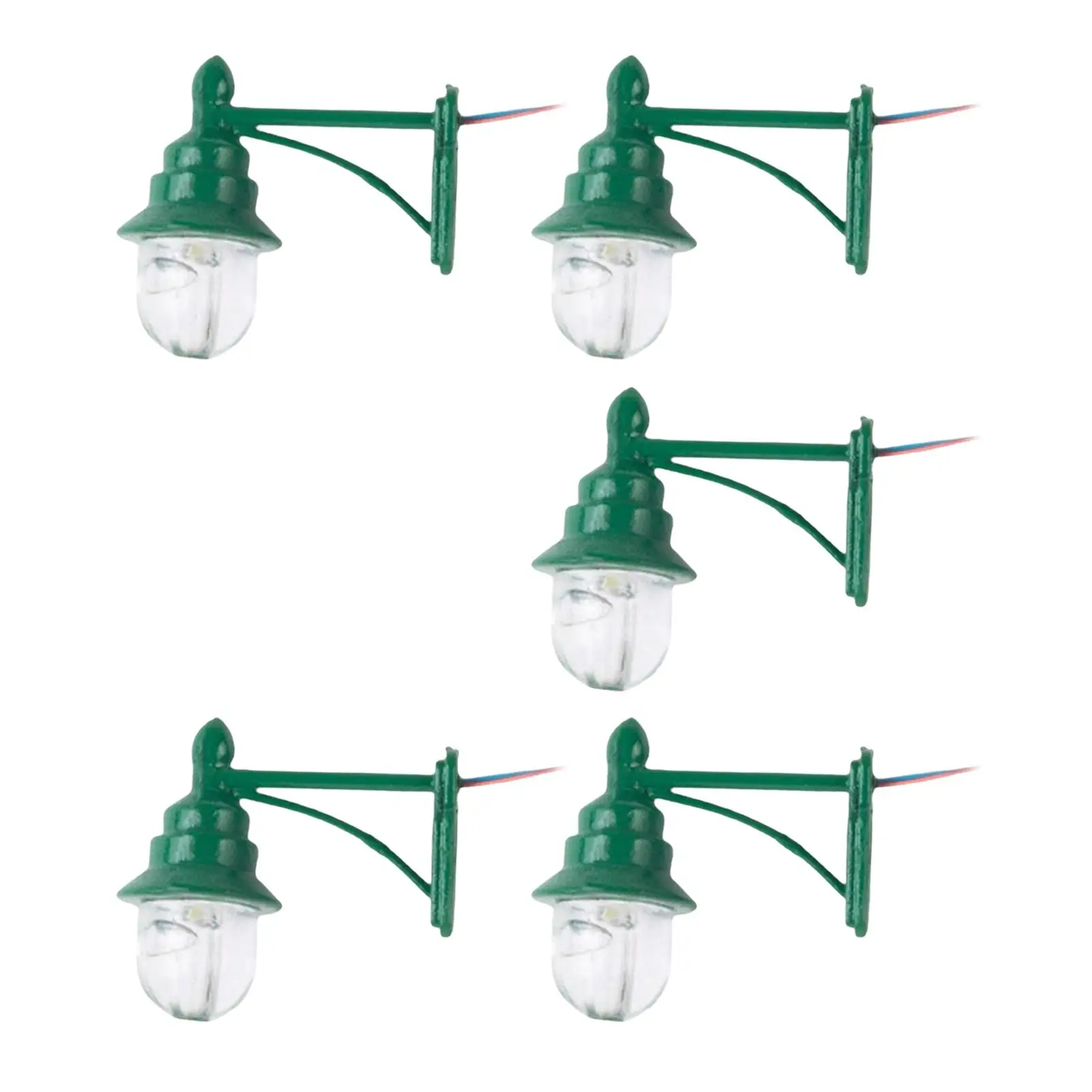 1/87 Model Railway Lamps Set of 5 Lamp Miniature Ornament for Micro Landscape Accs