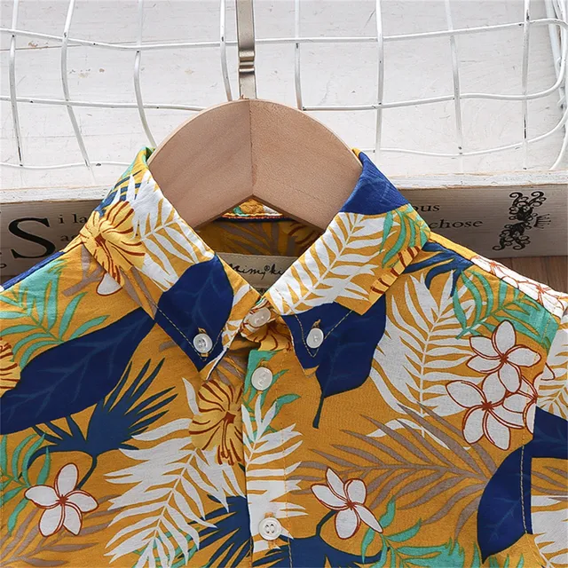 GFMY Kids Hawaiian Shirts Boys Summer Floral Tops Beach Holiday Button Down  T-shirts Green Pink 3T-10T Toddler Clothes - AliExpress