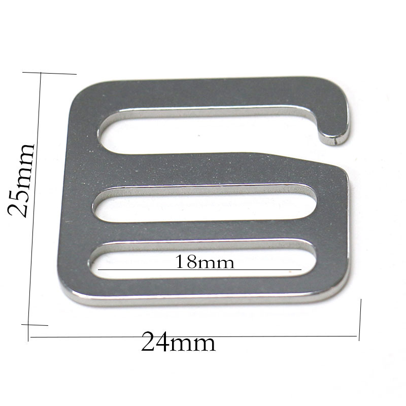 Description Picture 5 of itemStainless Steel Adjuster Square Buckle Center Bar 6 Shape Hook Clasp for DIY Leather Craft Bag Strap Webbing Parts Accessories
