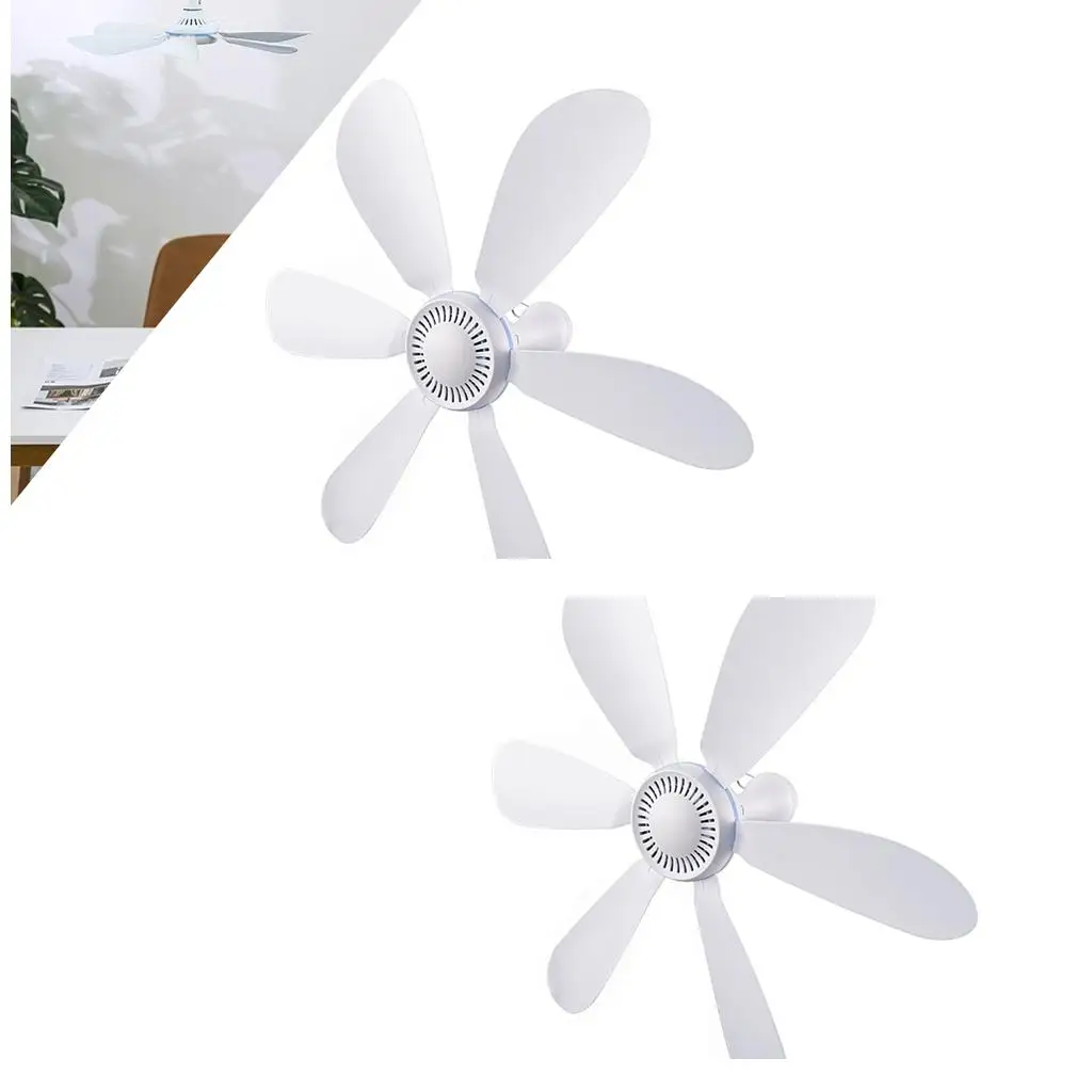 2Pieces Personal Mini USB Ceiling Fan Hanging USB for Camping Air Bed