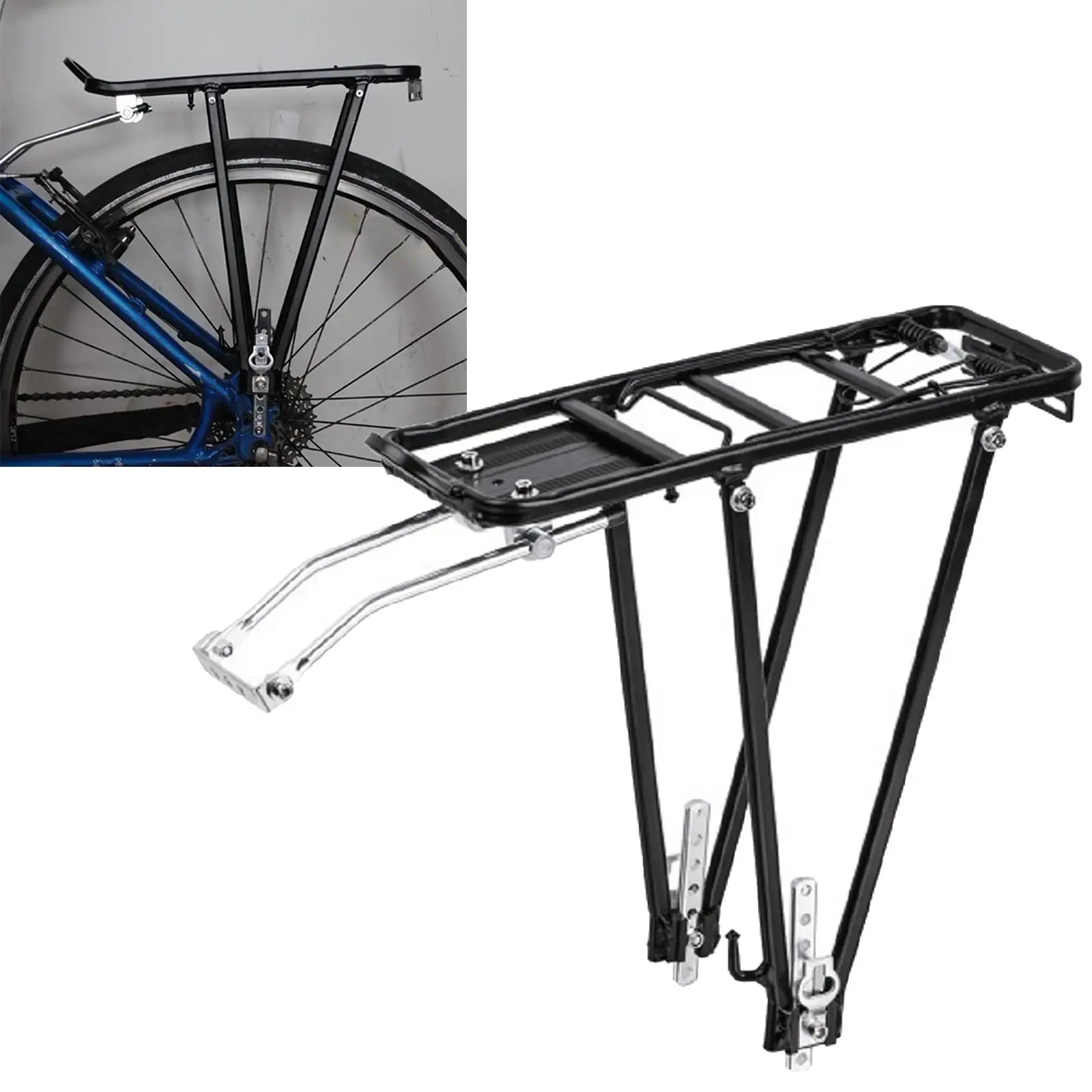 Rear Bike , Aluminum Alloy Pannier Rack for Touring Cycling Mountain Road Bikes, Road  Install