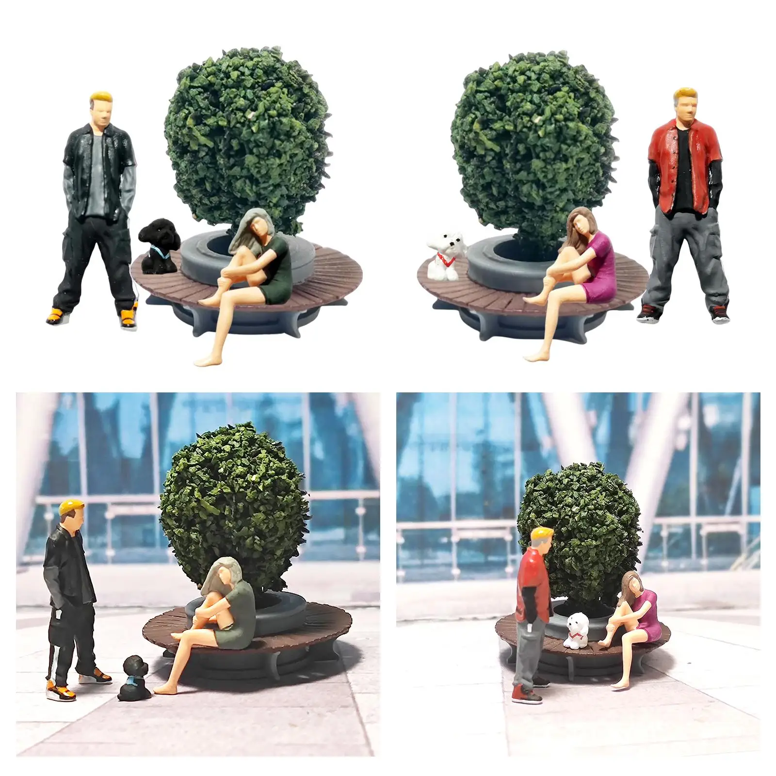 1/64 Miniature Model Street People Figures Diorama Children Toys Layout