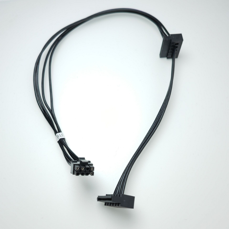Kleiner 8-poliger auf 2-Port-SATA-HDD-SSD-Steckdosen-Kabelstecker für DELL 09VWT 7050 5050 3050 7060 Computer-Mainboard ATX-Netzteil 45 cm – Detail 1