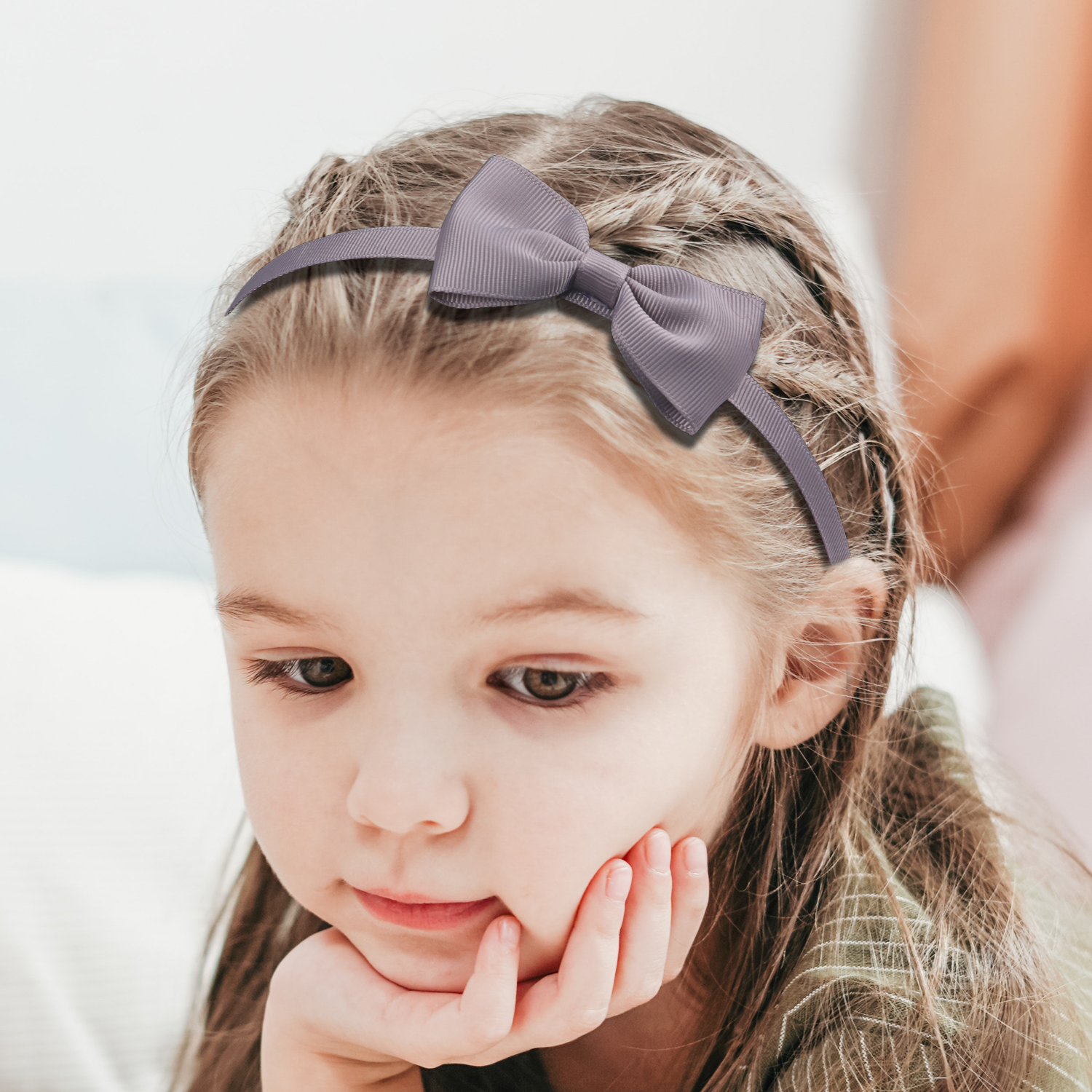 1PC Ripsband Haar Bögen Stirnbänder Mädchen Kunststoff Haarbänder 3 zoll Bögen Stirnband Kinder Kinder Mode Haar Zubehör – Detail 3