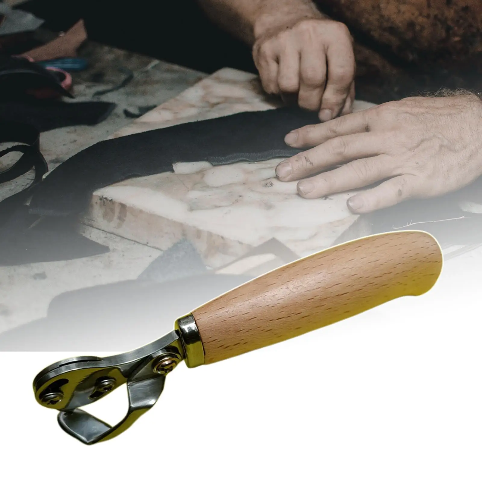 Leathercraft Cutting Knife Edging Knife Handmade Cutter Wooden Handle Making