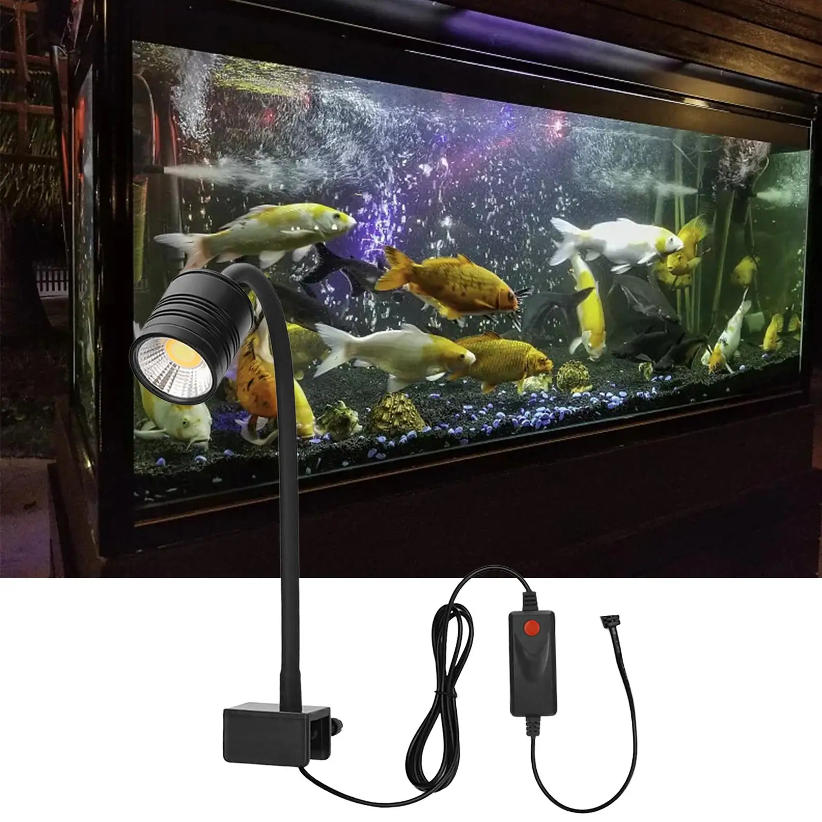 Aquarium LED Light Upgraded Clip on Compact 3 Colors Portable Sturdy Adjustable for Home Landscape Aquarium Landscaping Decor