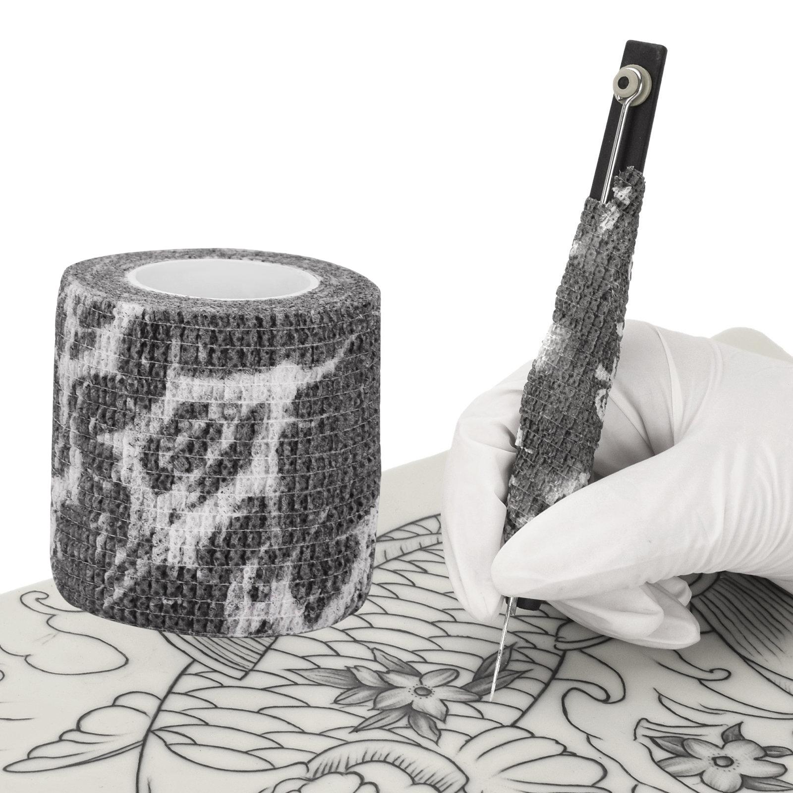 2Pcs Self Adhesive Bandage Wrap Multi Function Athletic Elastic Cohesive Bandage Tattoo Grip Cover Wrap for Animals Dogs Cats