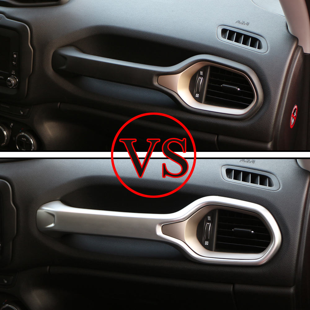ABS Auto Copilot Haltegriff Knopf Abdeckung Dekoration Aufkleber Trim für Jeep Renegade 2014 - 2022 Styling Innen Zubehör – Detail 2