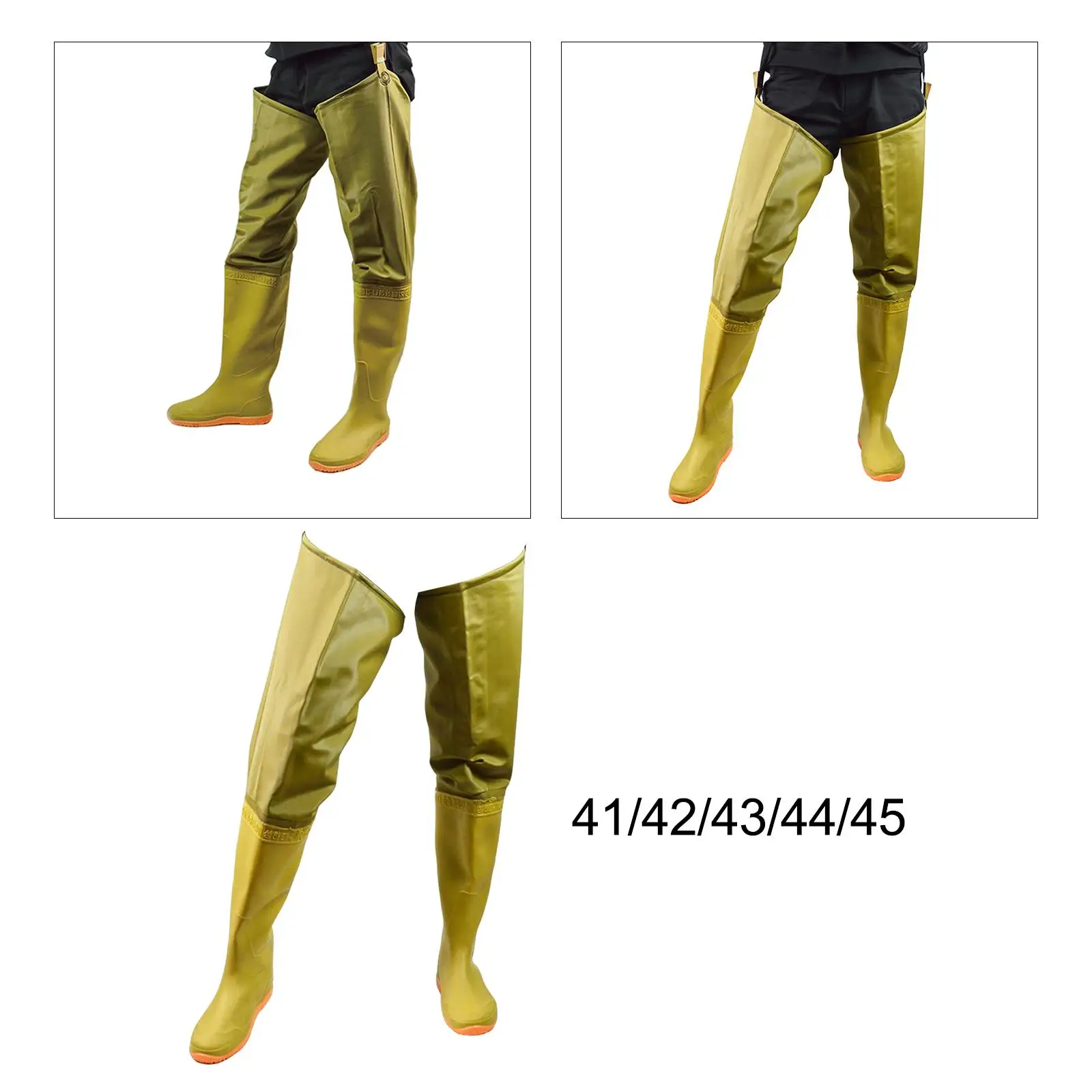 Fishing Hip Waders Waterproof Hip Boots with Cleated Outsole with Buckle Boots
