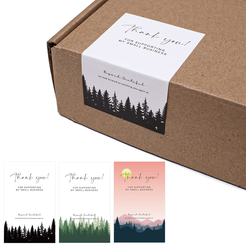 50PCS Rechteck beschichtetes Papier selbstklebende Aufkleber Geschenkbox versiegeltes Etikett für Unternehmen dankbare Grußkarten Paketzubehör – Detail 7