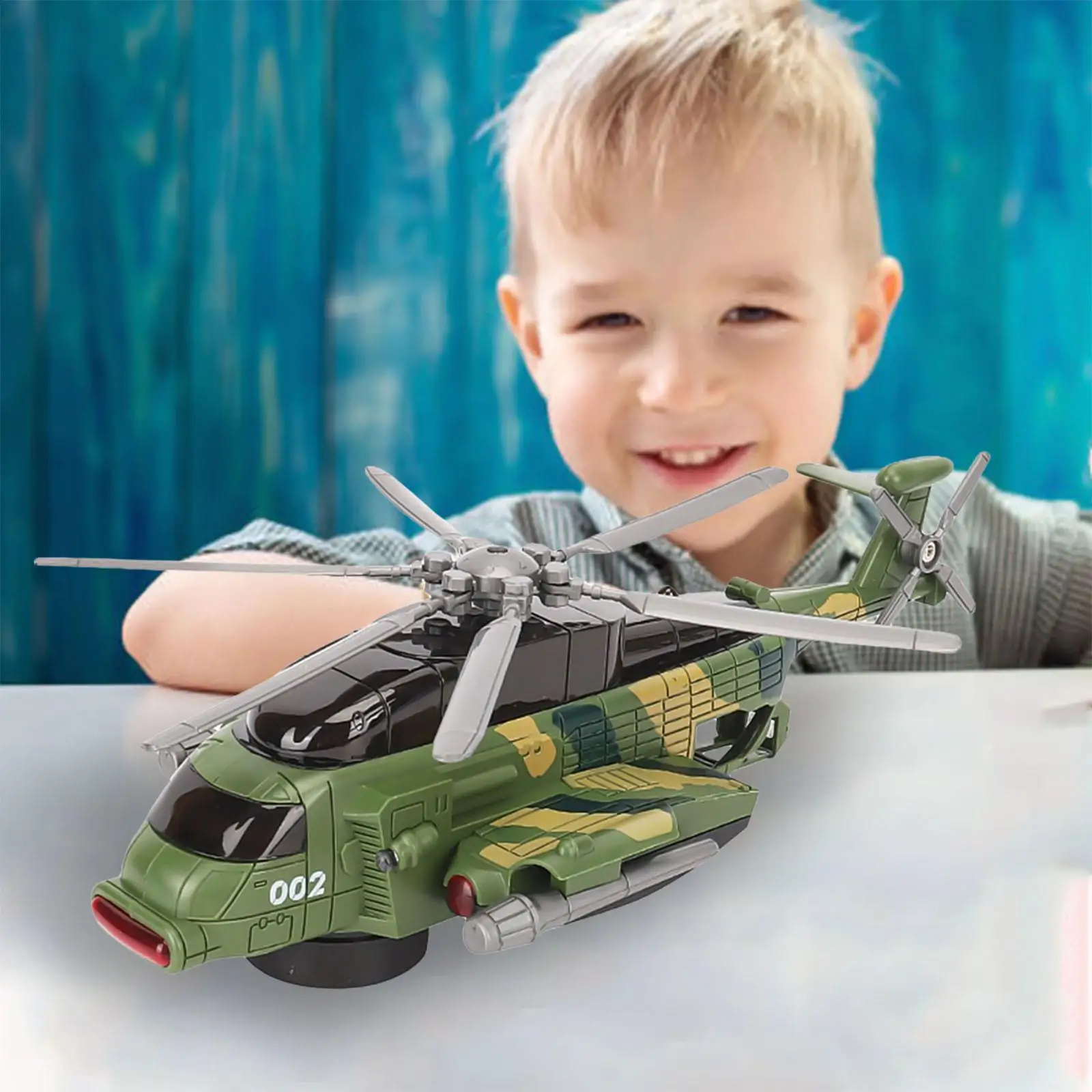 Electric Helicopter Toy Plane Playset with Lights Electric  Model Simulation Helicopter for Baby Toddlers  3+ Holiday Gifts