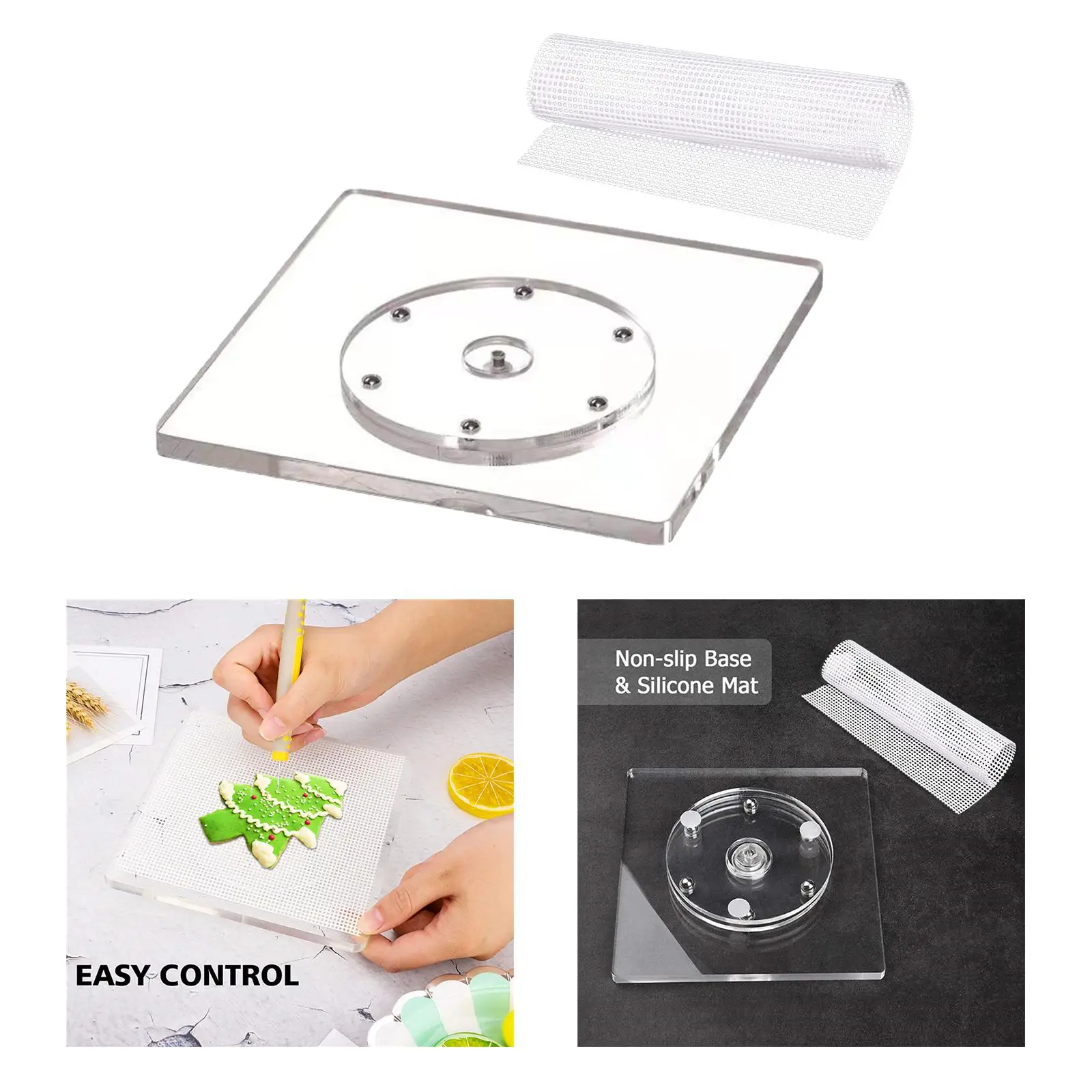 Acrylic Cookie Turntable Baking Supplies Turn Table for DIY Cookie Party