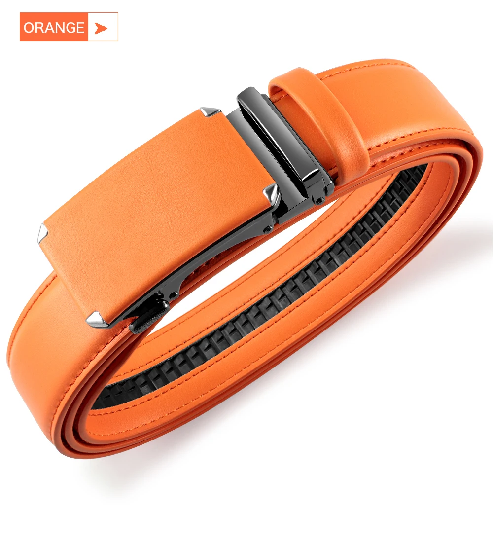 Title 16, Men Belt Metal Automatic Buckle Genuine Leather...