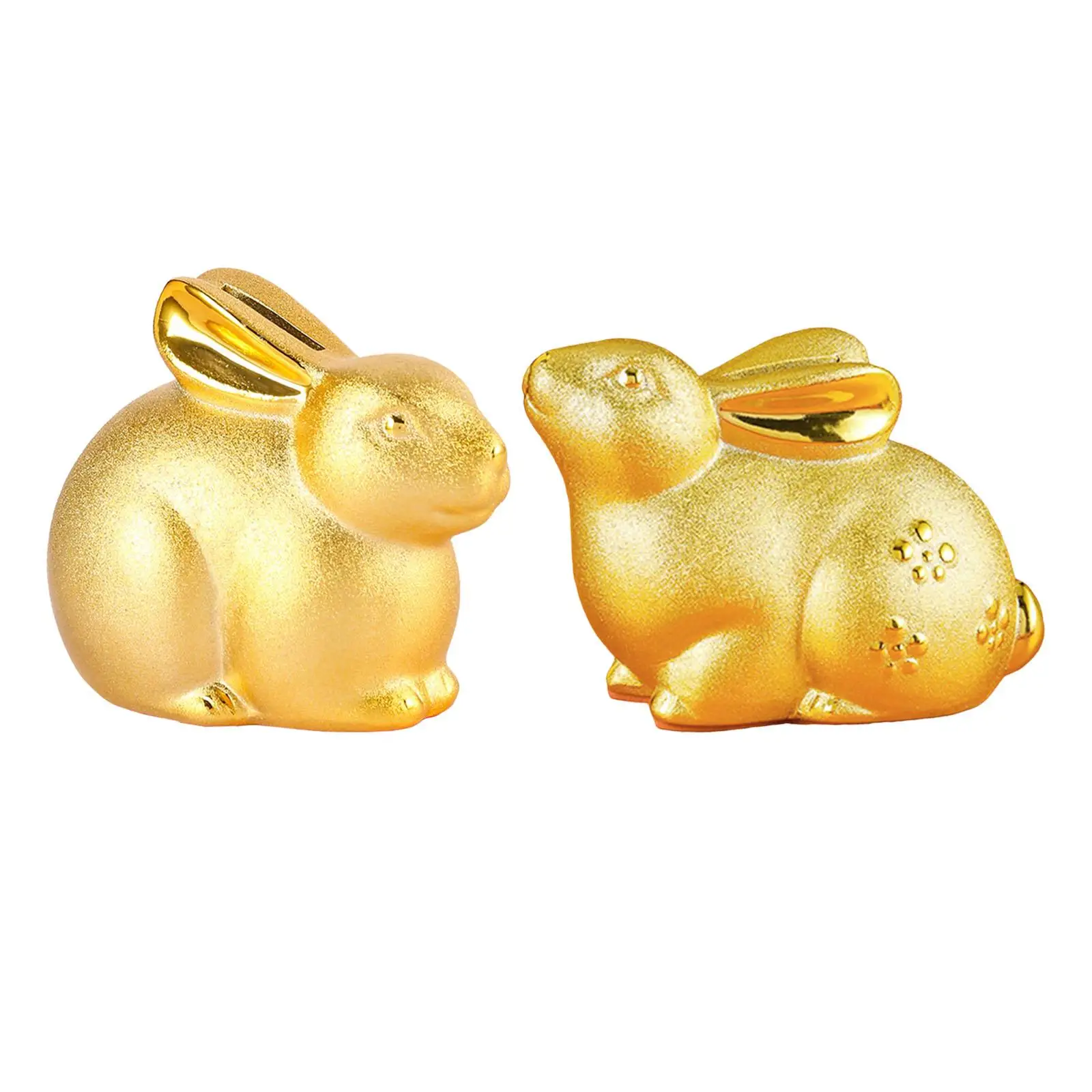 Rabbit Piggy Bank Animal Bunny Statue Money Box for Desktop Adults and Kids