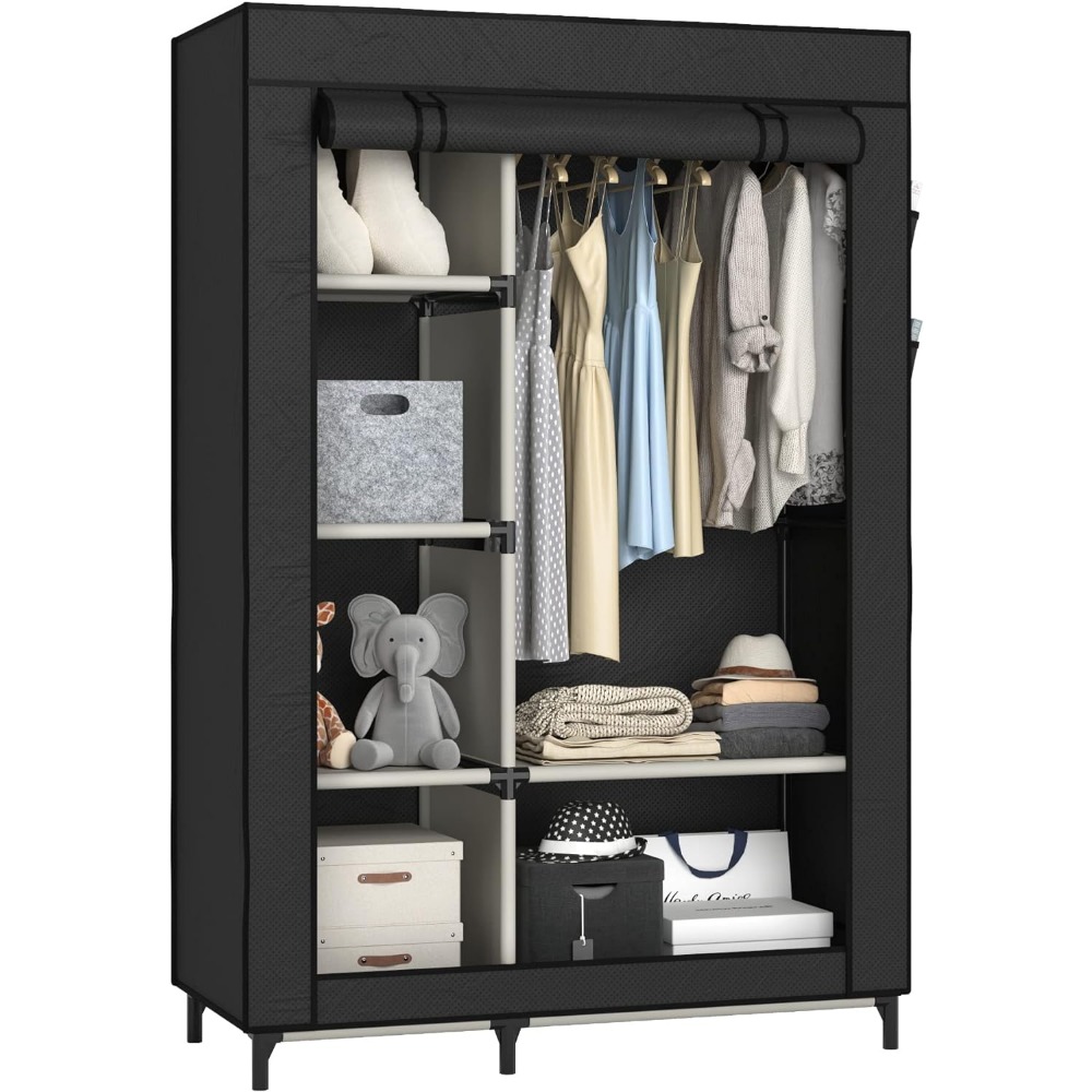 Title 4, Canvas Wardrobe Portable Closet Wardrobe Clothe...