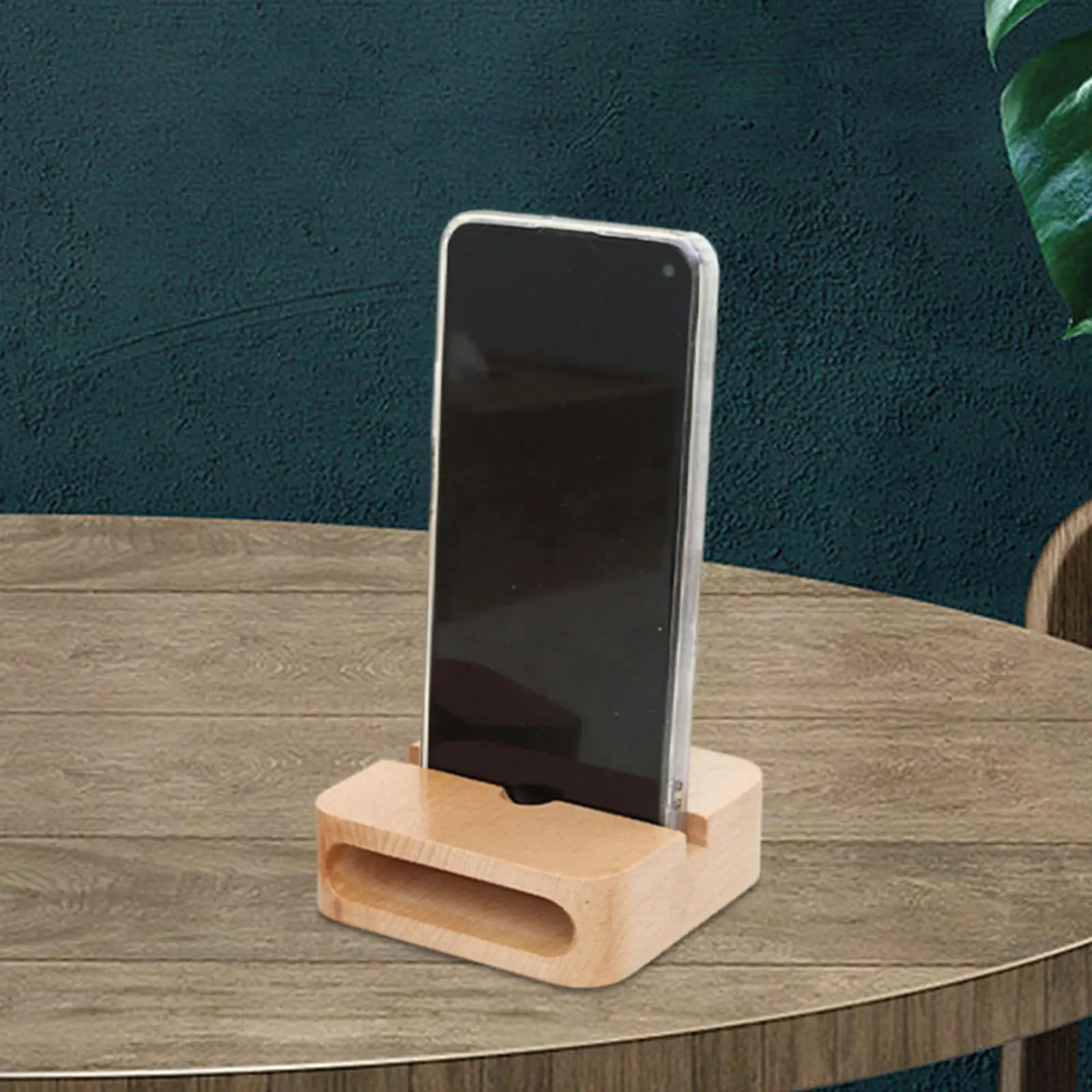 Phone Holder Cradle Music Sound Wood Holder Desktop Tablet Mount Decoration Smartphone Stand Rack for Bedroom Bedside Office