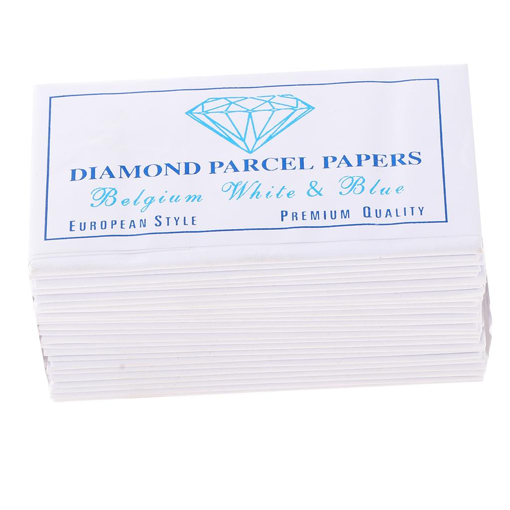 25Pcs Diamond Gemstone White and/Wrapping Paper Parcel 80x45mm