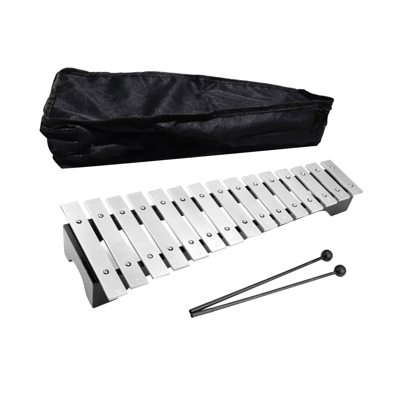 Professional 15 Note Glockenspiel Portable Percussion Xylophone Music Instrument Toy Percussion for Kids and Adult Beginner