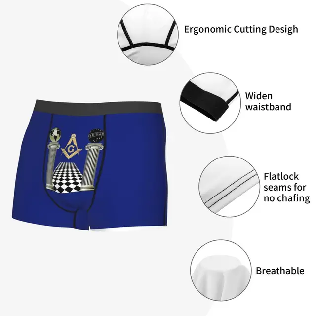 Novelty Freemason Square And Compass Stealth Masonic Boxers Shorts  Underpants Men's Comfortable Briefs Underwear - AliExpress