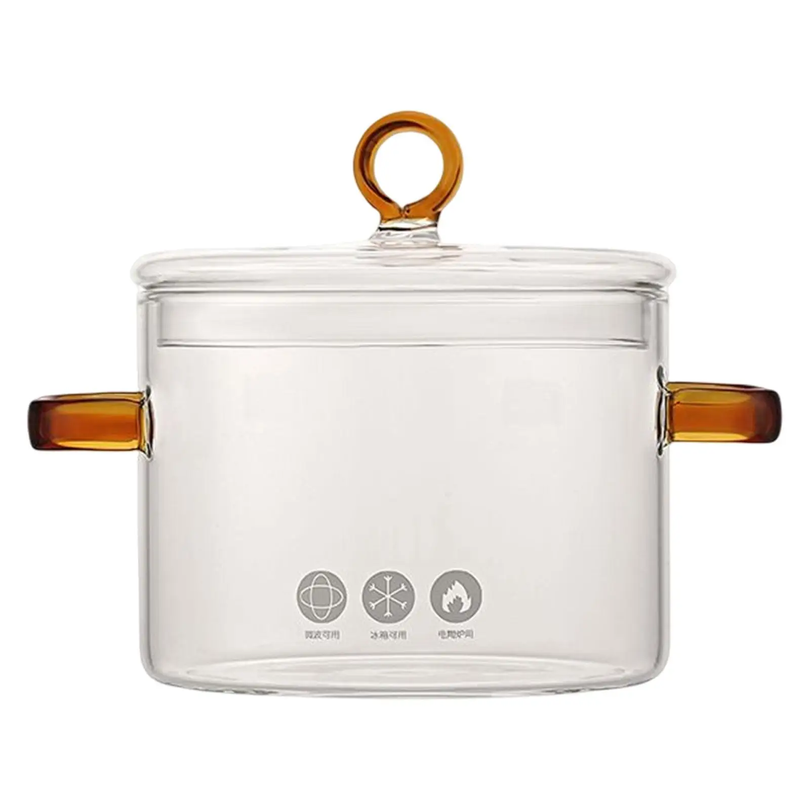 Glass Stovetop Pot with Cover Mini Size Cookware Transparent Stew Pot for Food Pasta Noodle