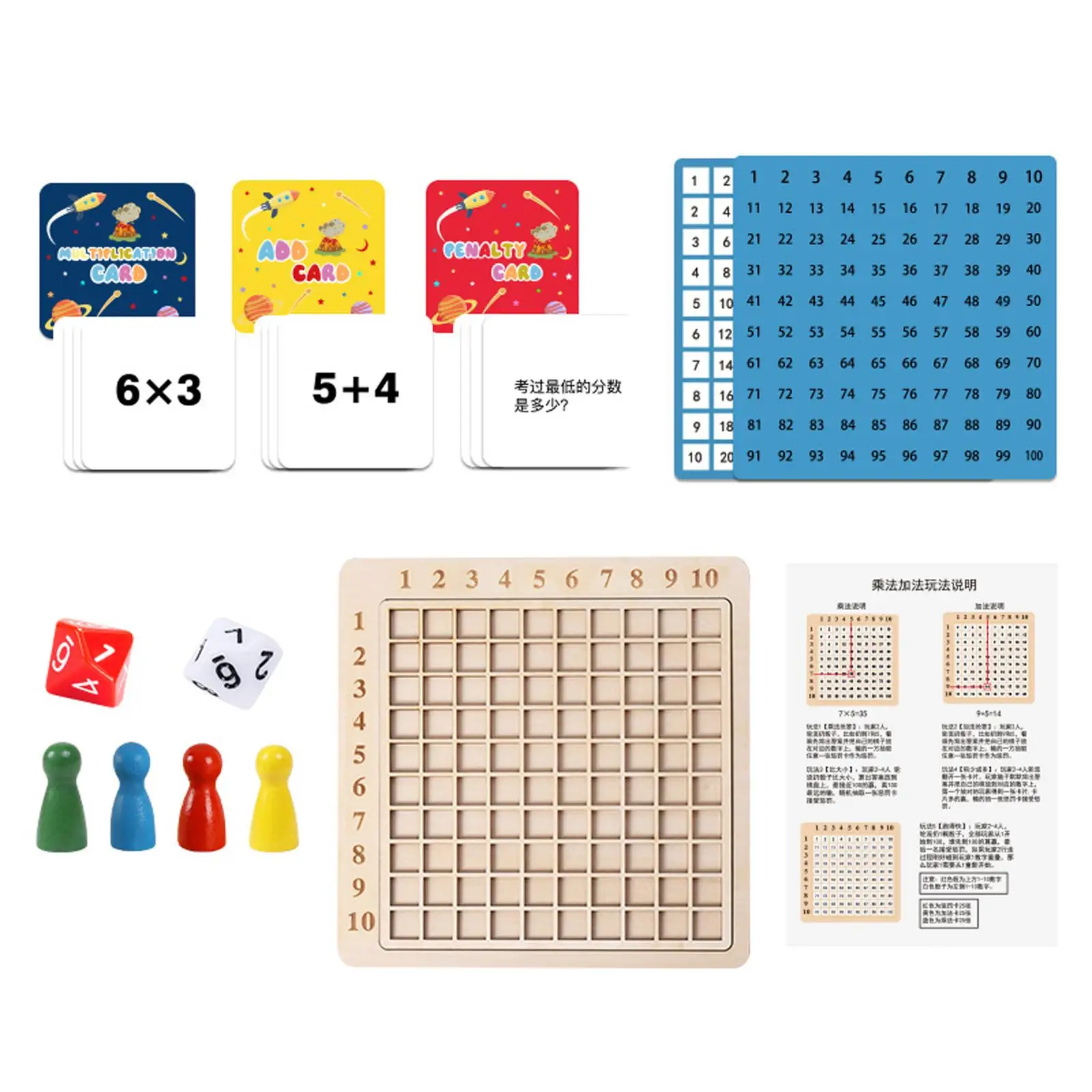 Wooden Math Manipulatives Multi Purpose Math Toys Educational for Toddlers