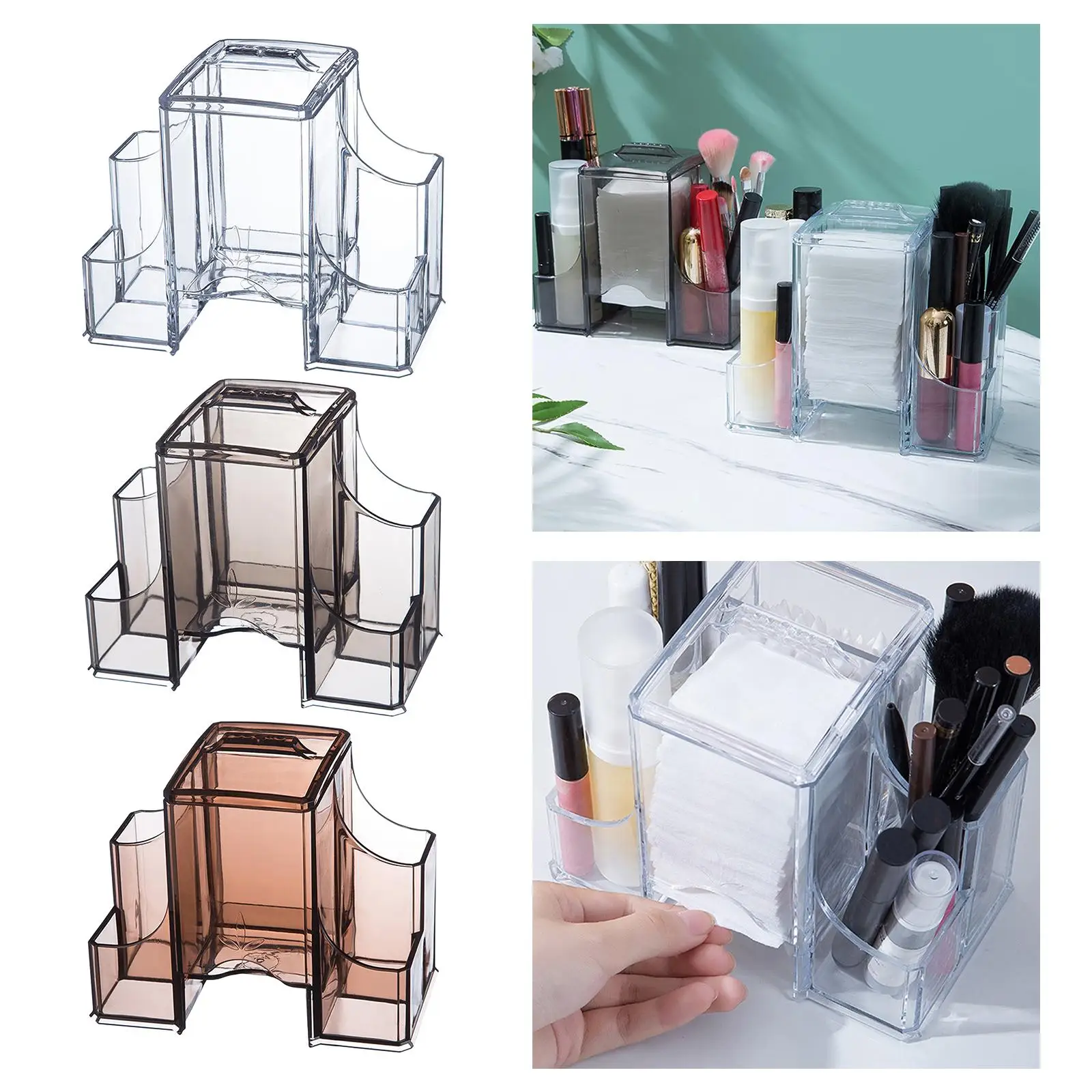 Multi-functional Cosmetics Organizer for Cotton Pads Makeup Bathroom Bedroom