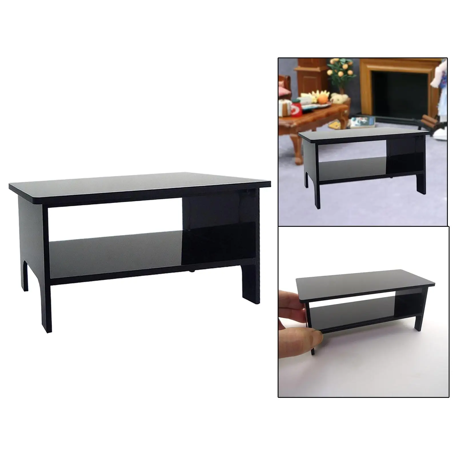 Acrylic Dollhouse Coffee Table Furniture Model for Doll House Decoration