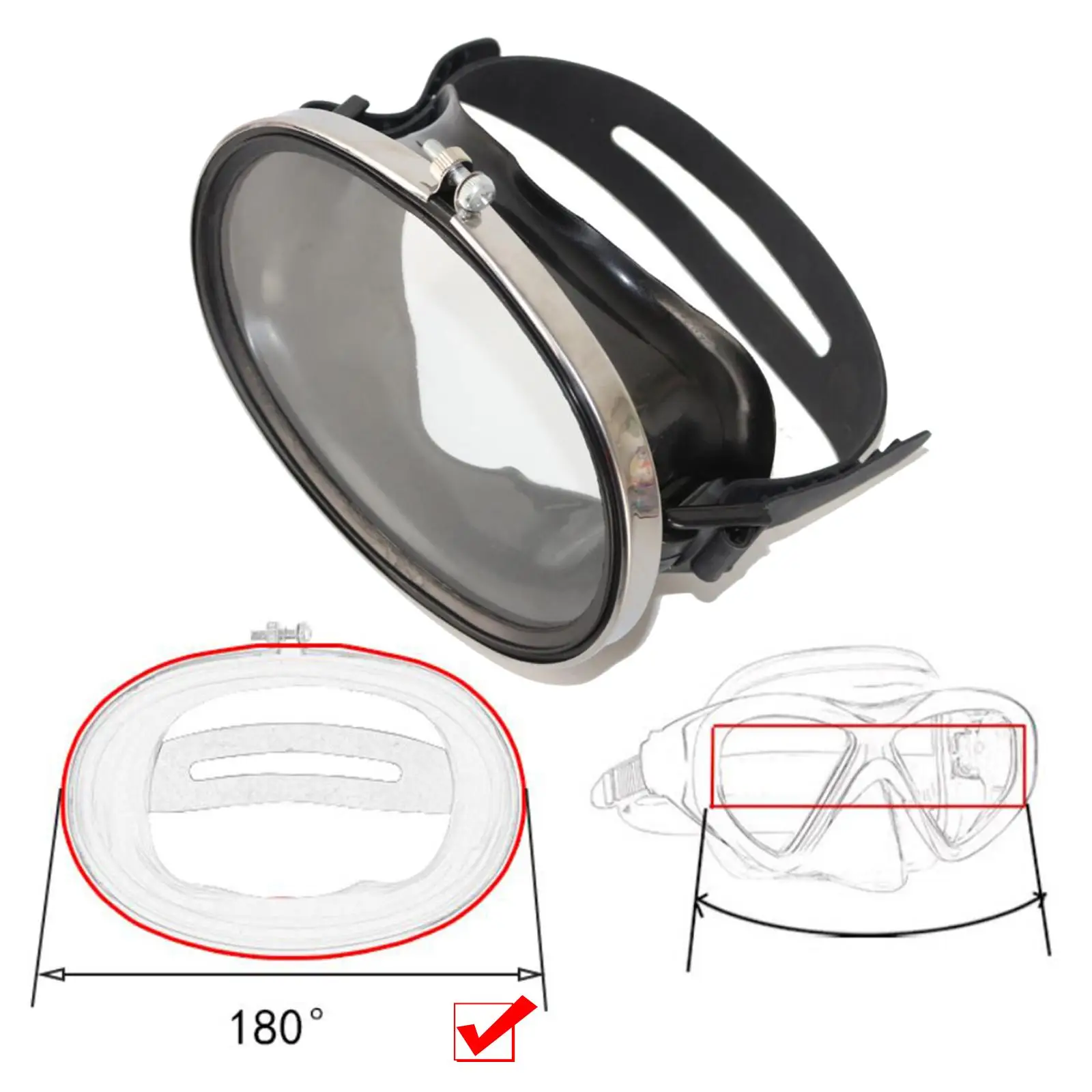 Retro Adult Oval Diving Mask Tempered Glass Foresight Swimming Goggles Explosion-proof Toughened Glasses For Scuba Diving