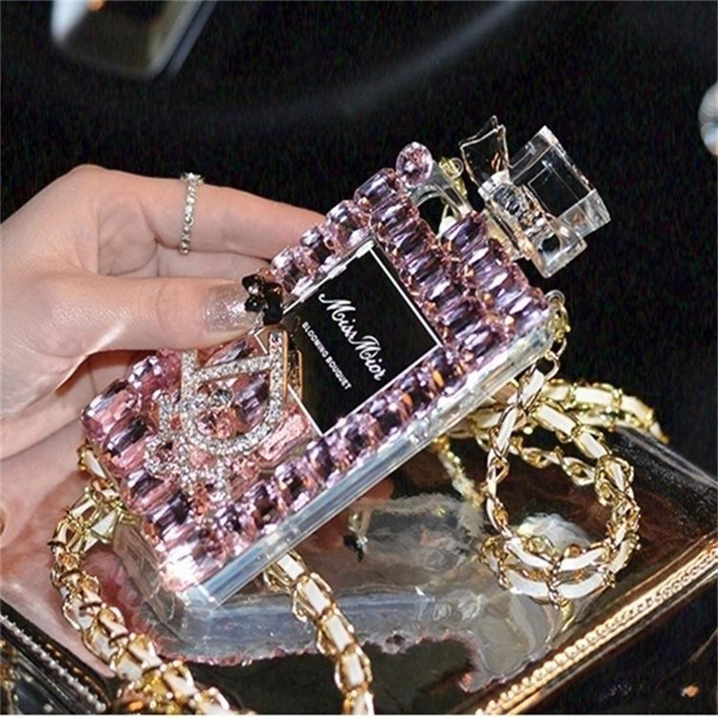 Very luxurious crystal Women Phone Case for iPhone 13 12 11 Pro Max Crossbody Chain Phone Cover X XR XS Max Fashion Design iphone 13 pro max clear case