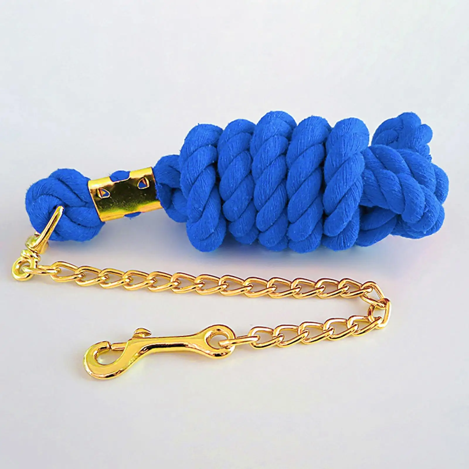 Solid   Leading Rope with Chain Heavy Duty Brass Bolt Snap Clip