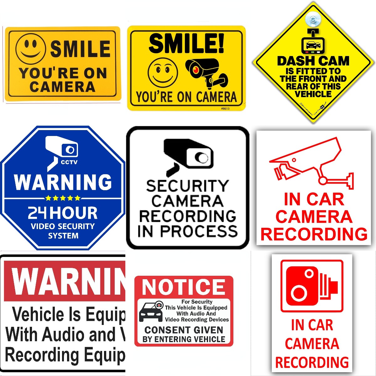 AVISO DE SEGURIDAD Security Camera Предупреждение Vinyl Decal Наклейки  автомобильное окно You is Be Videotaped, скрытые CCTV наклейки